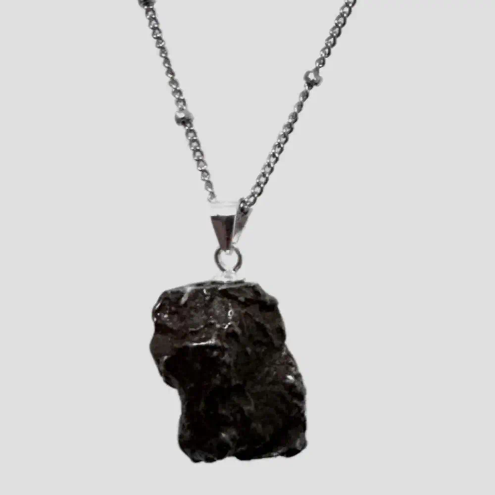 Campo del Cielo. Genuine Nickle Iron Meteorite Necklace with Solid Sterling Silver fittings and chain - Image 2